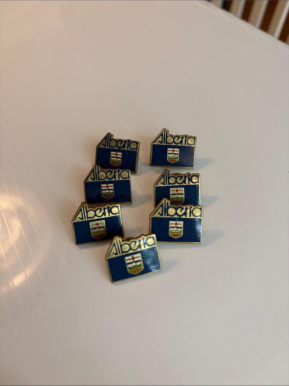 Alberta Enamel Pin Set - Blue and Gold Provincial Crest - 7 included